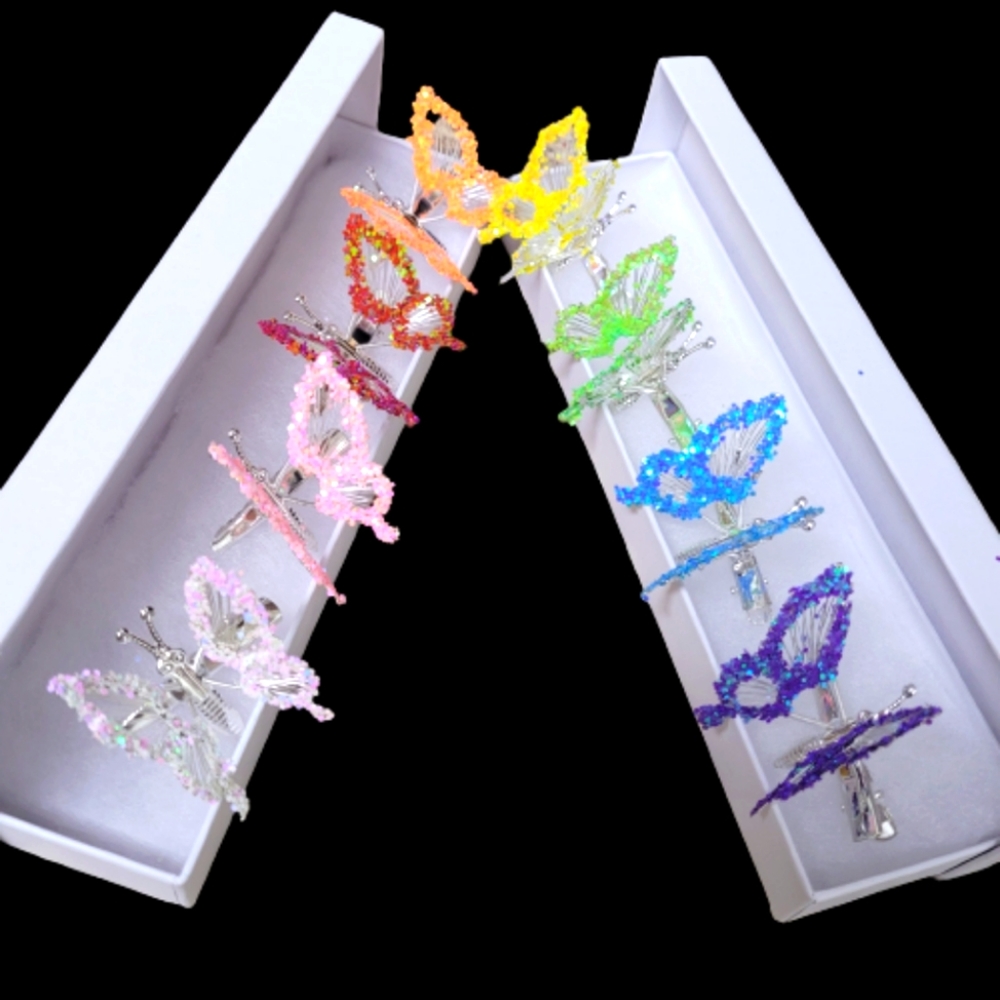 8 butterfly hair clips flutter moving wings like the 90s whimsical fairy